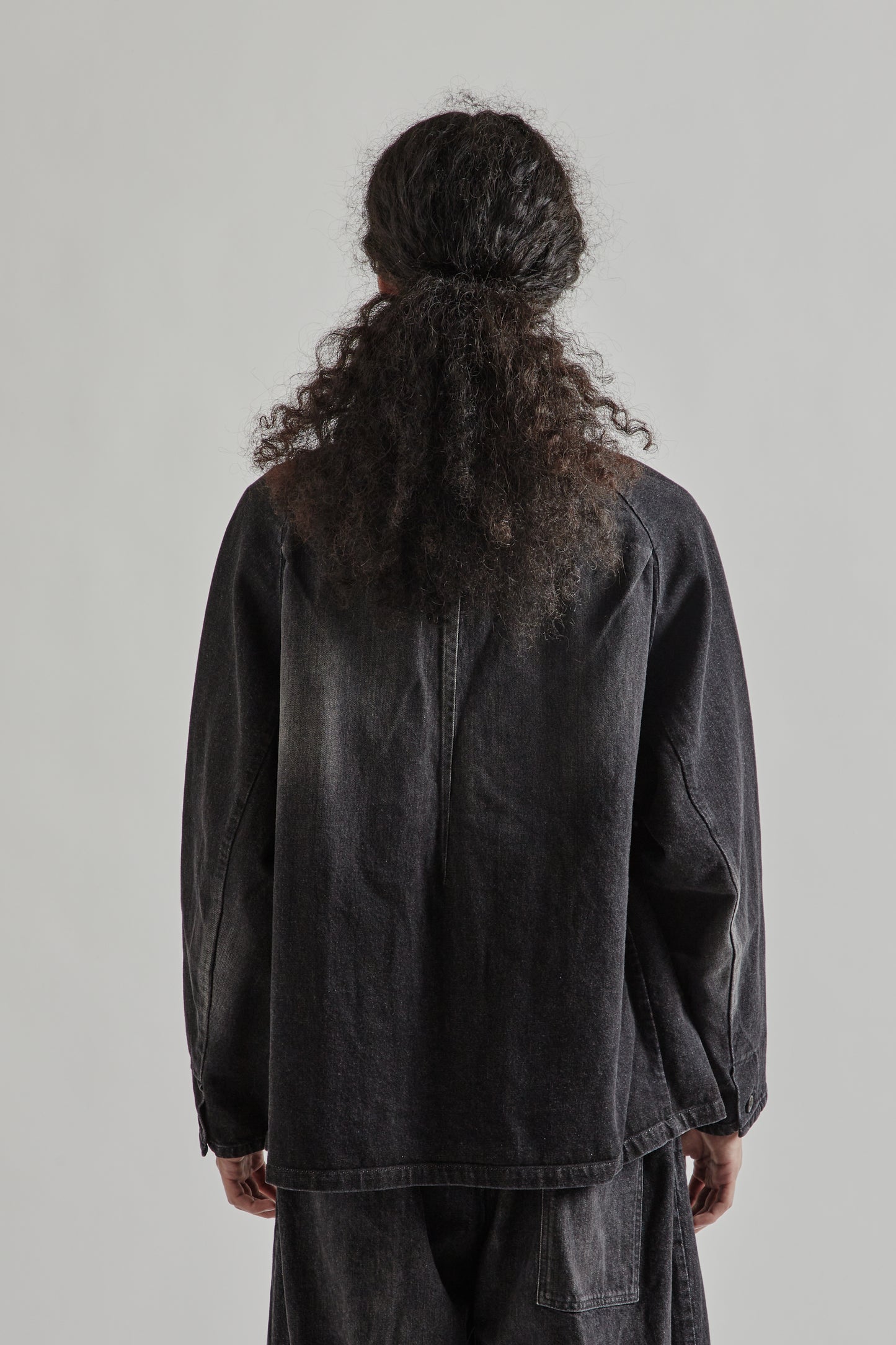 Sillage FW25 Veste Two Button Black Denim Damaged10