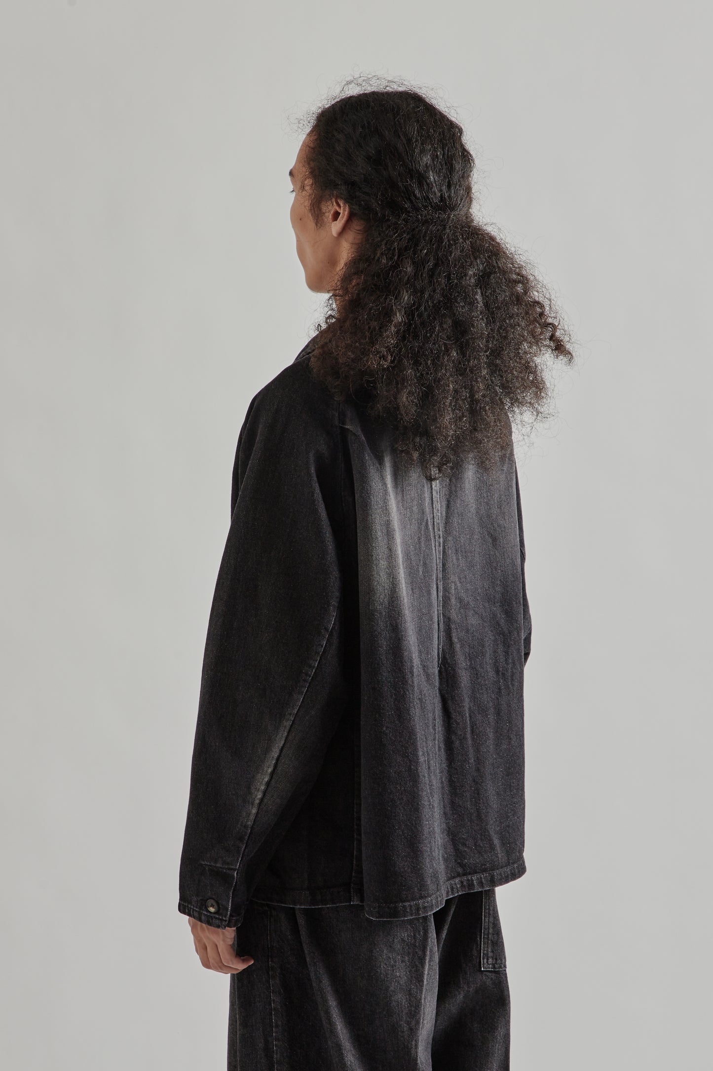 Sillage FW25 Veste Two Button Black Denim Damaged7