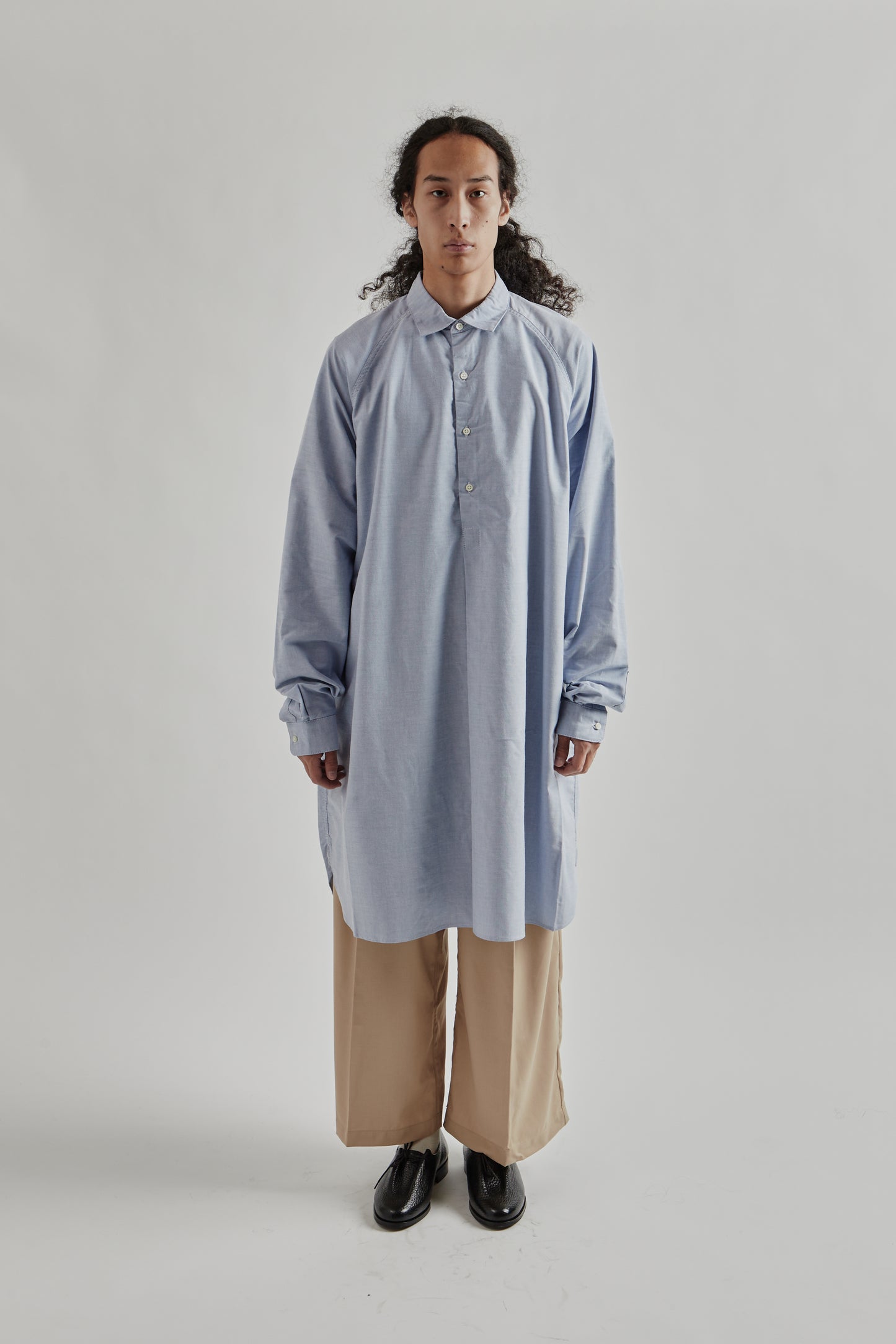 Sillage FW25 Wide Shirt Blue Popover Long