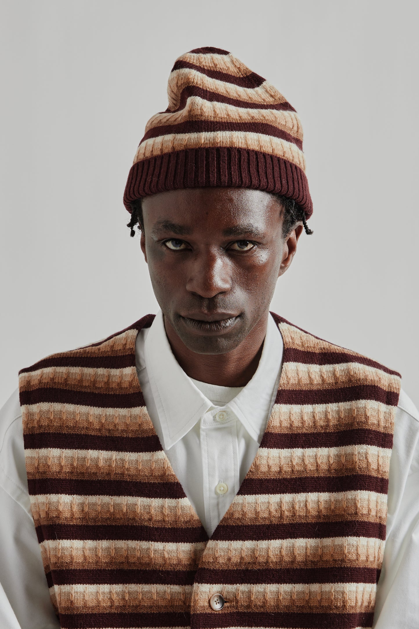 Bonnet Three D Knit - Brown Mix