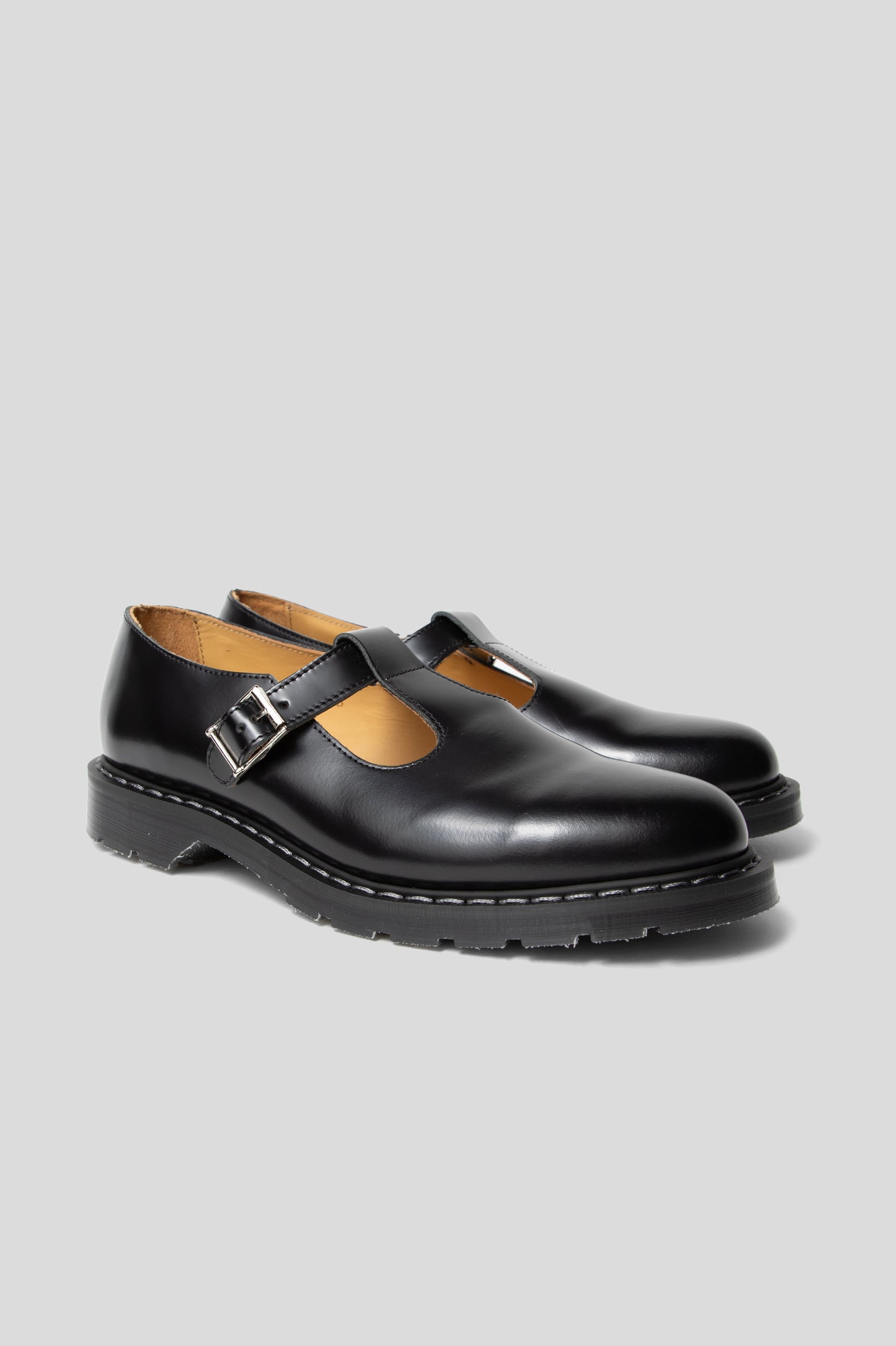 Solovair SS25 Mary Jane Shoe Black Hi-Shine 02