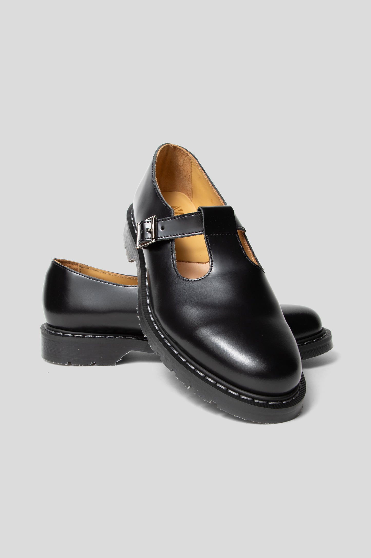 Solovair SS25 Mary Jane Shoe Black Hi-Shine 04