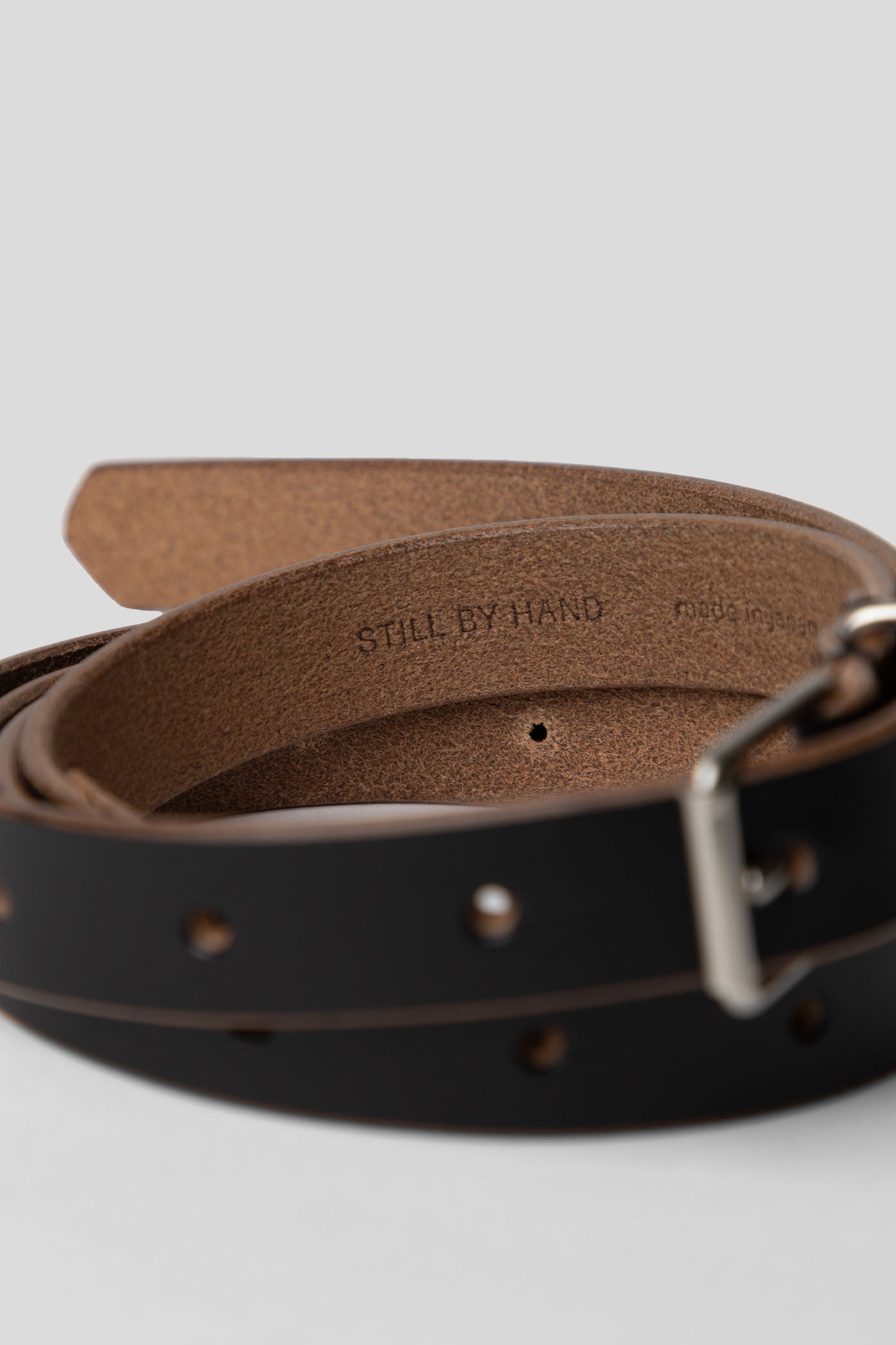 18mm Leather Belt - Black
