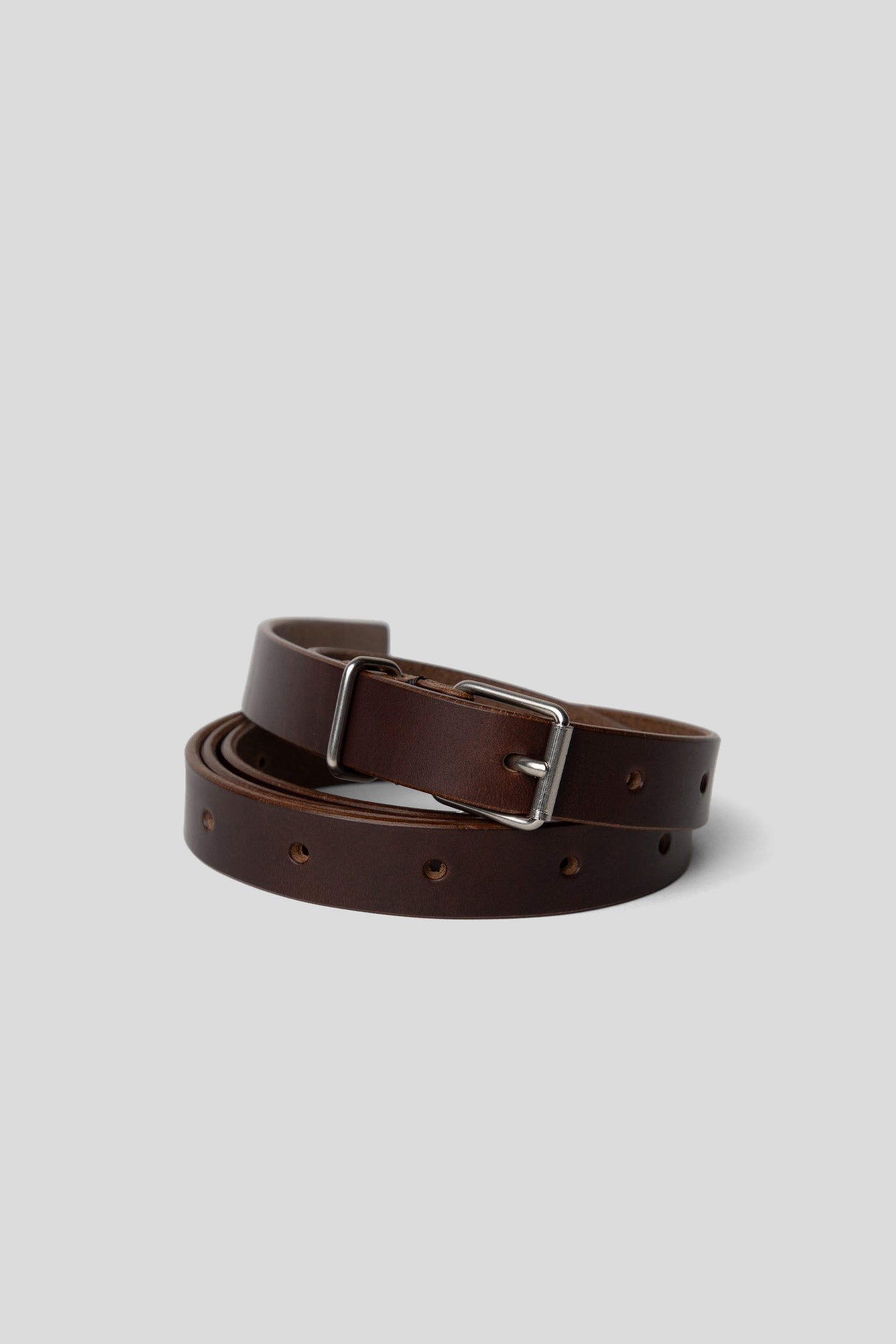 Still By Hand FW25 18mm Leather Belt Brown 1