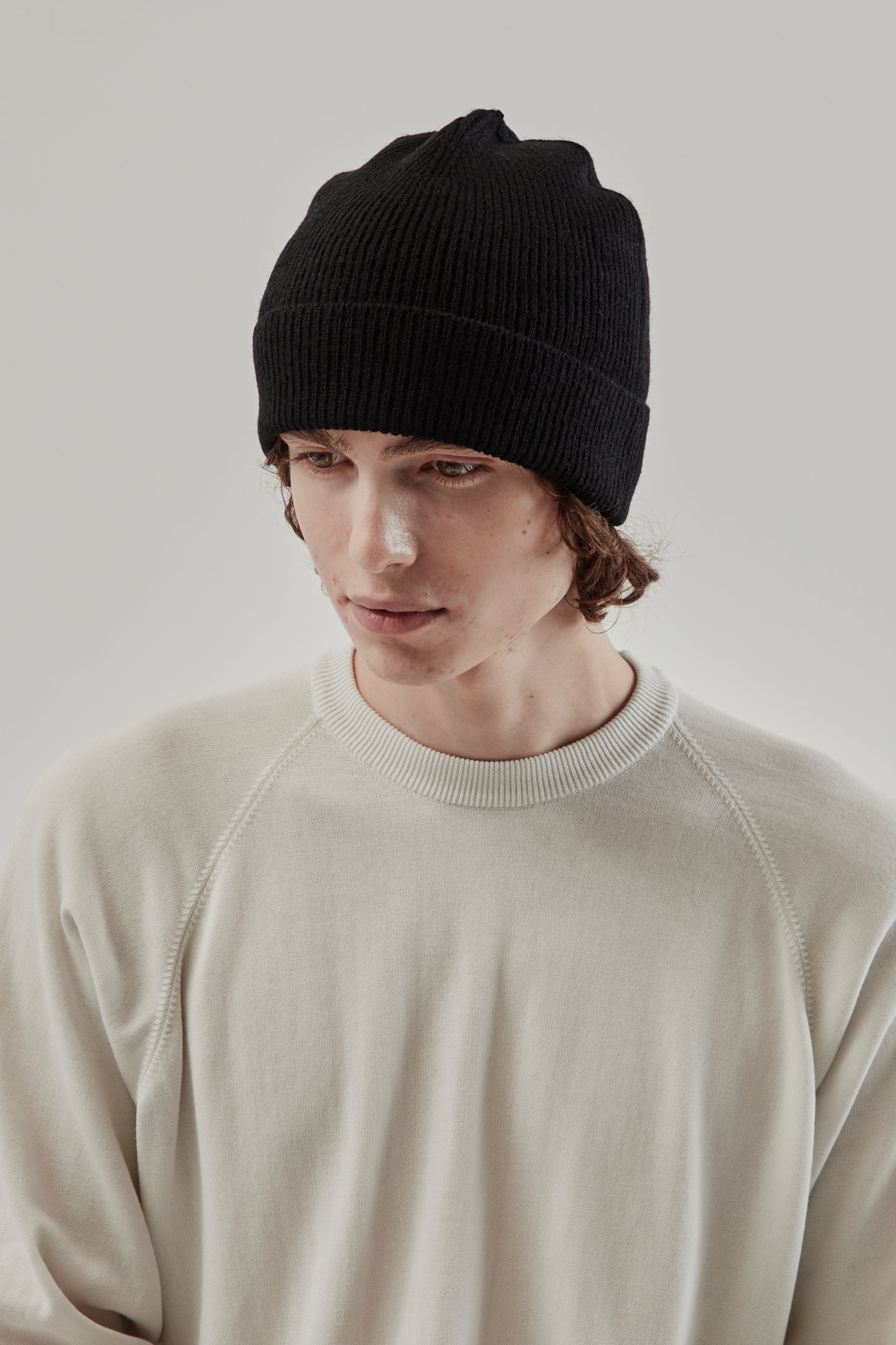 Still By Hand FW25 7G Knit Cap Black 2
