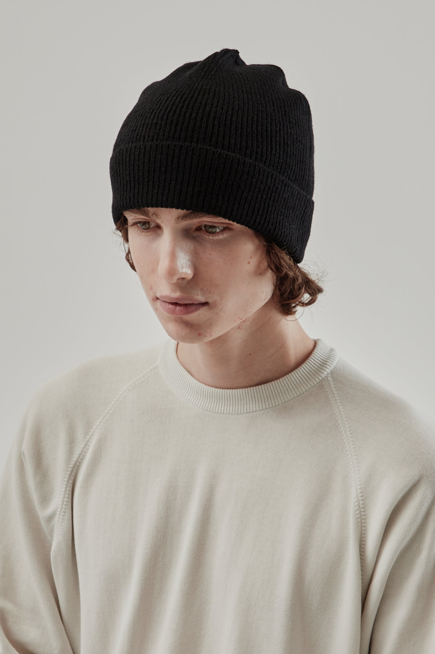 Still By Hand FW25 7G Knit Cap Black 3