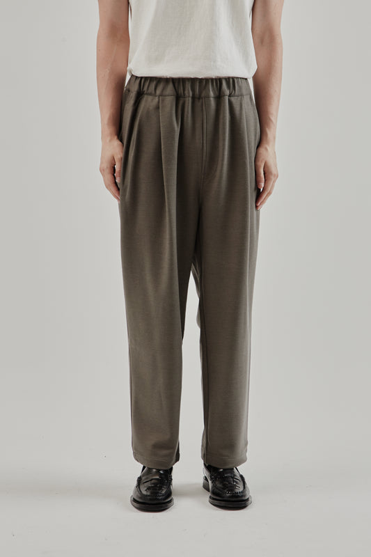 Still By Hand FW25 Wool Jersey Two Tuck Pants Greige 4