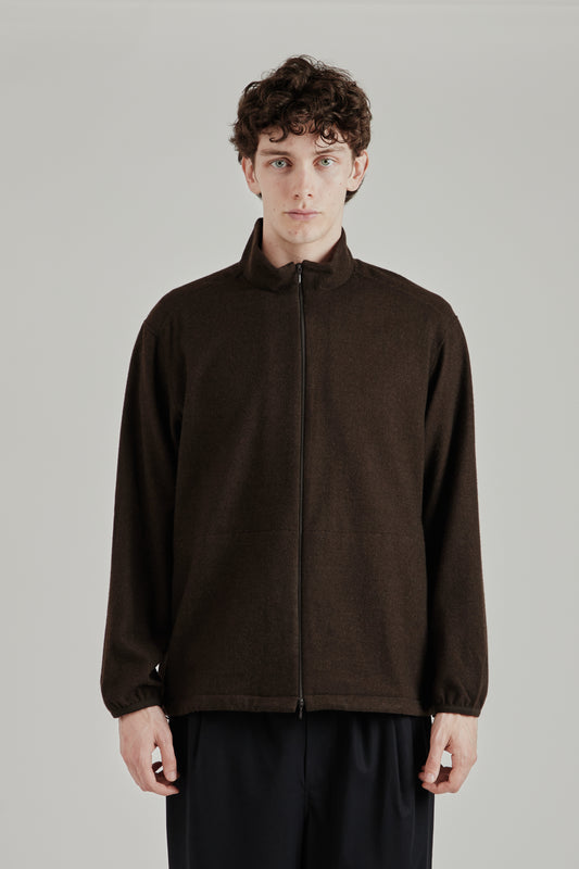 Still By Hand FW26 Cashmere Mixed High Neck Blouson Dark Brown3029