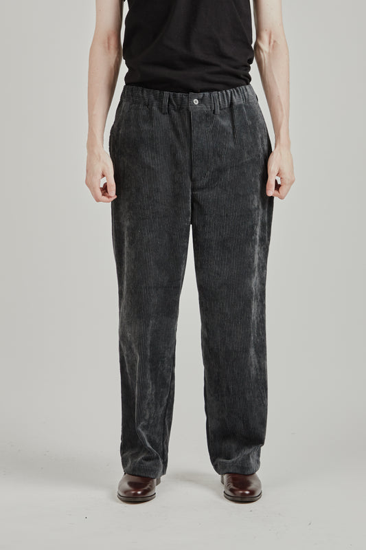 Still By Hand FW26 Corduroy straight pants Blue Charcoal3486