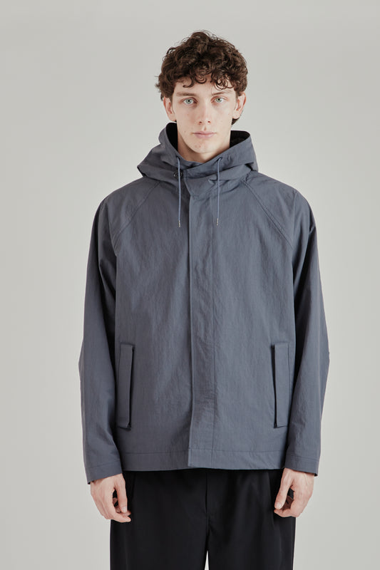 Still By Hand FW26 Crispy hooded blouson Blue Grey3110