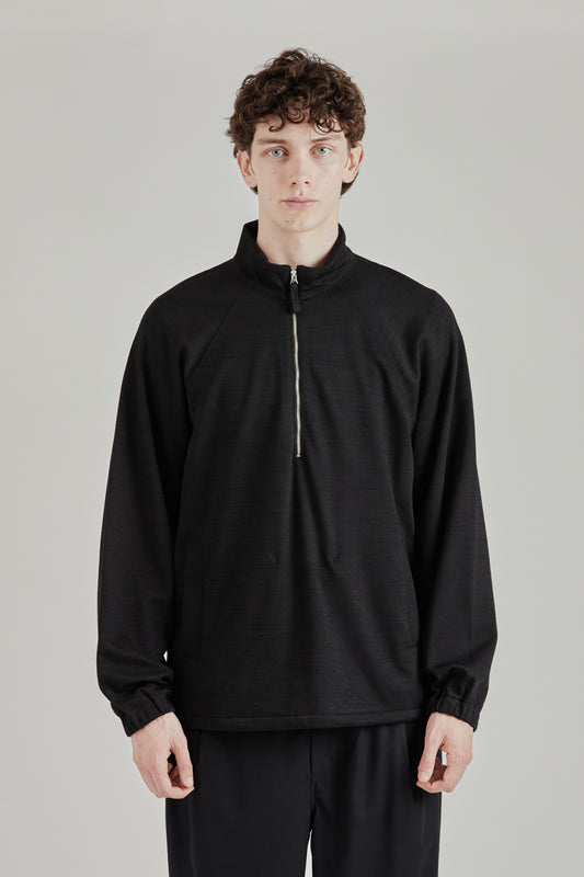 Still By Hand FW26 Half zip jersey blouson Black3082
