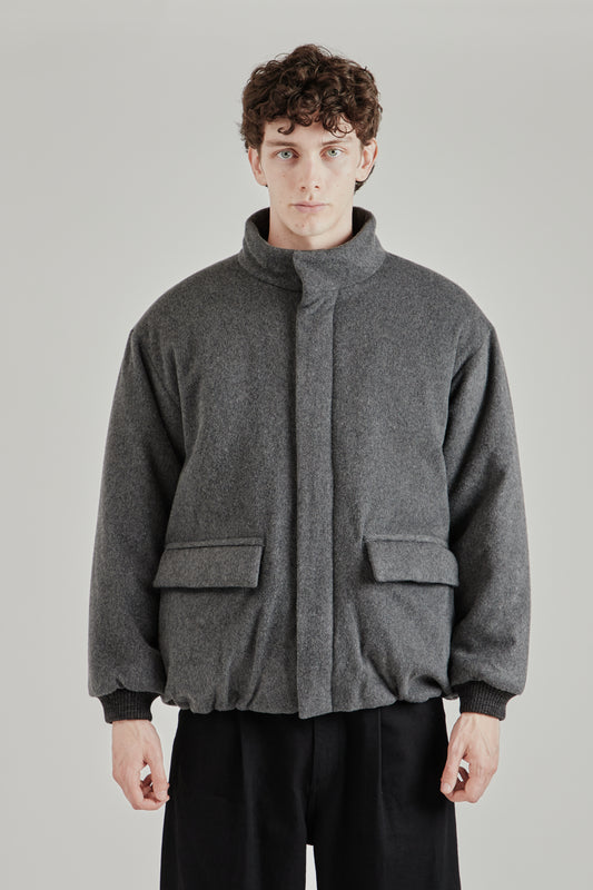Still By Hand FW26 Padded wool blouson Grey3276