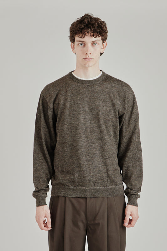Still By Hand FW26 Wool mohair pullover Ash Brown3576