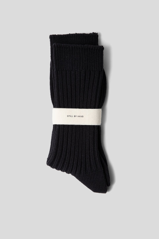 Still By Hand SS25 BMP Cotton Socks Black 01