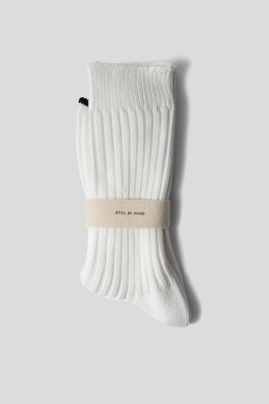 Still By Hand SS25 BMP Cotton Socks White 01