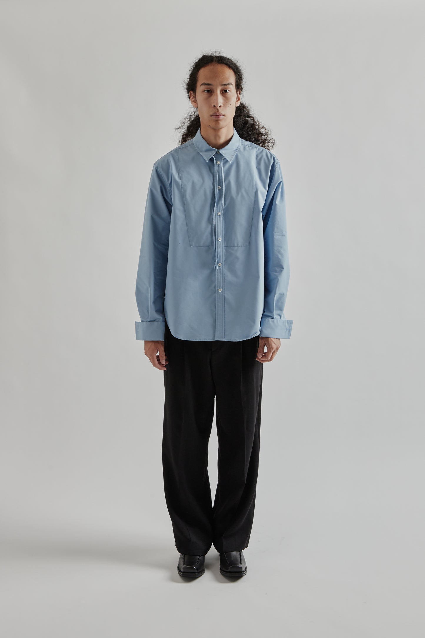 Sugarhill FW25 Ribbon Collar Shirt Blue 1