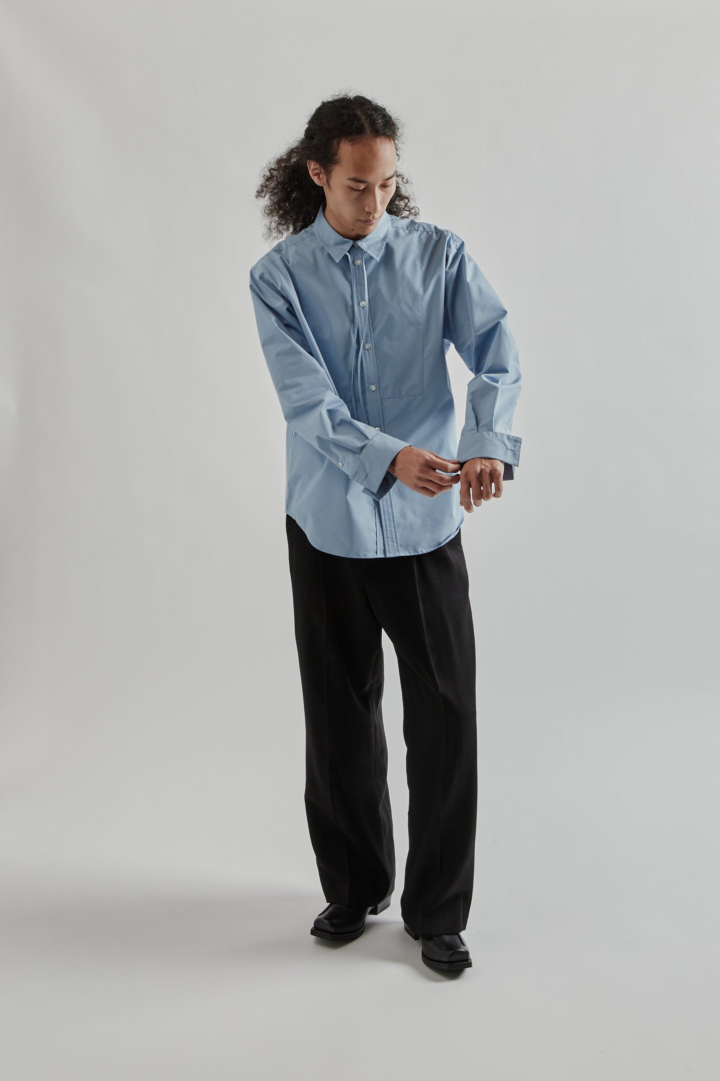 Sugarhill FW25 Ribbon Collar Shirt Blue 11