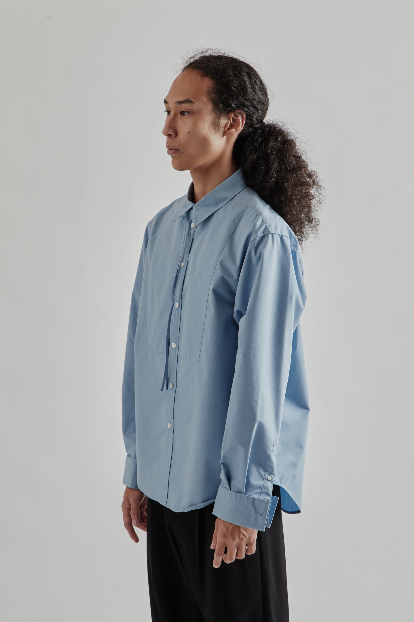 Sugarhill FW25 Ribbon Collar Shirt Blue 3