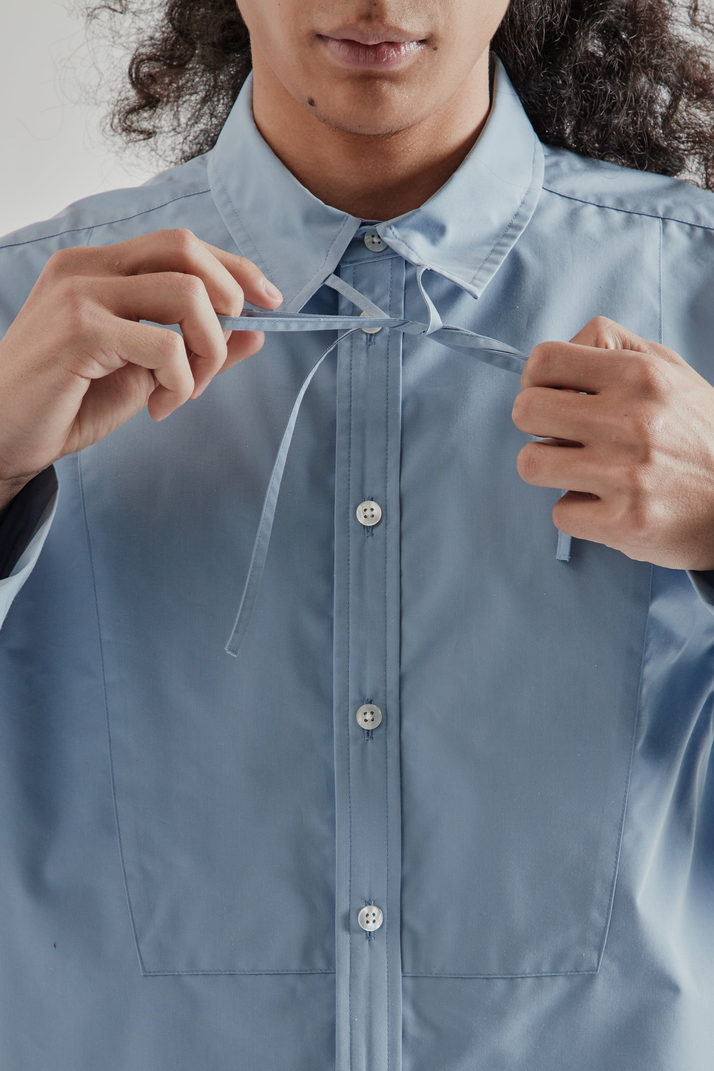 Sugarhill FW25 Ribbon Collar Shirt Blue 9