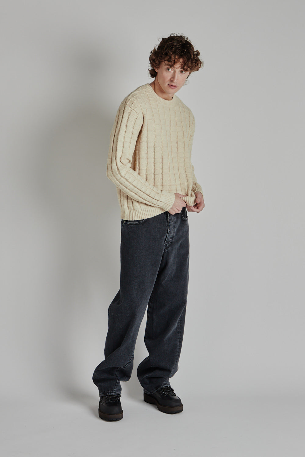 Sunflower Angle Sweater in Off White