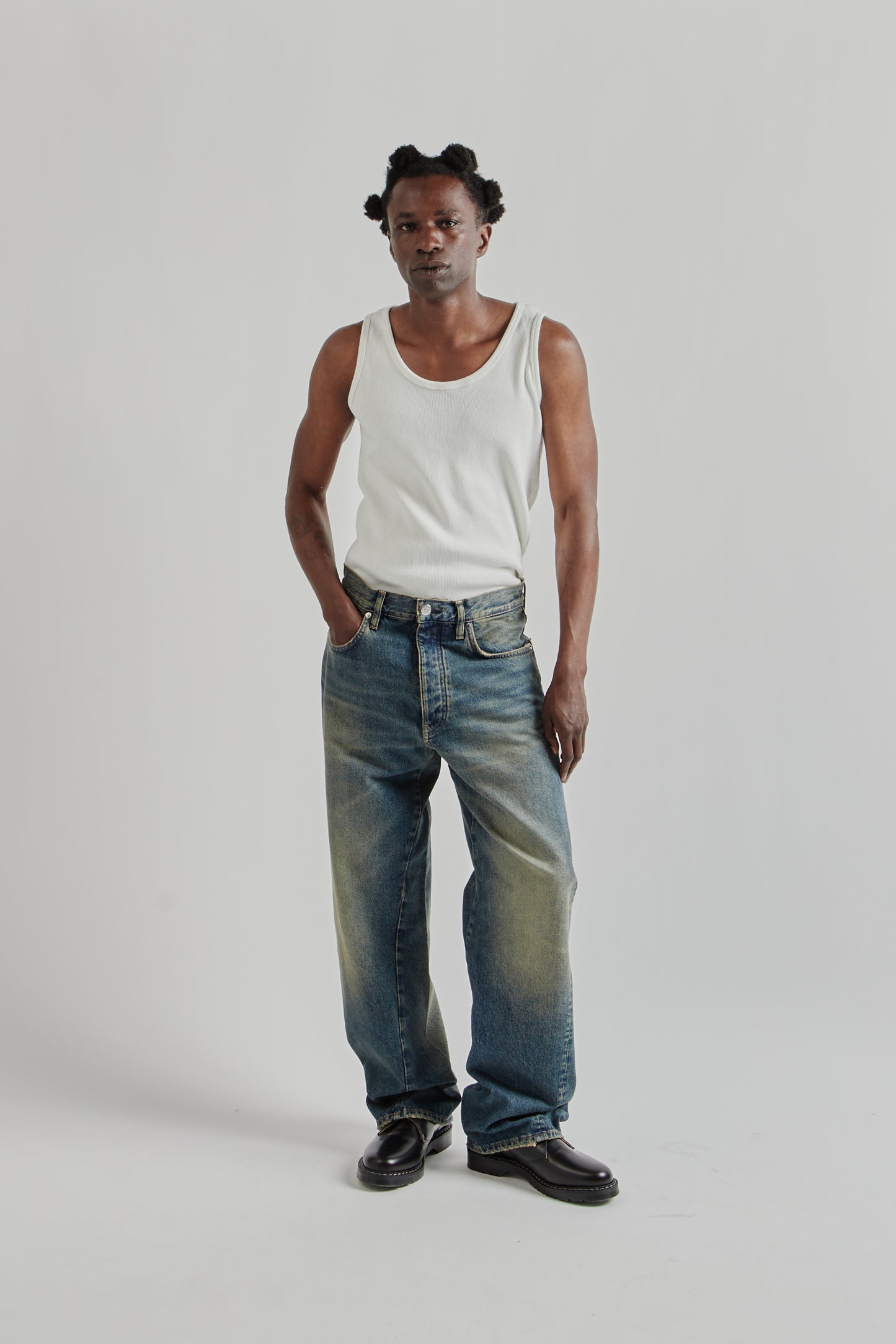 Wide Twist Denim - Dirty Blue