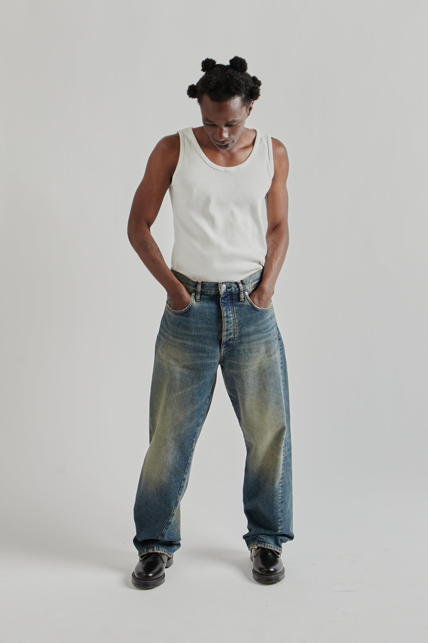 Wide Twist Denim - Dirty Blue