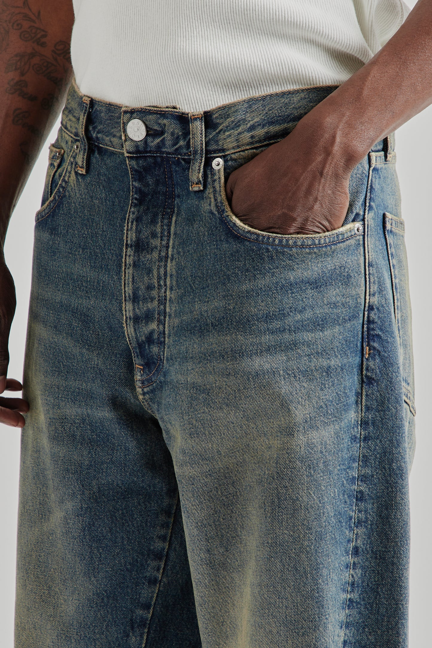 Wide Twist Denim - Dirty Blue