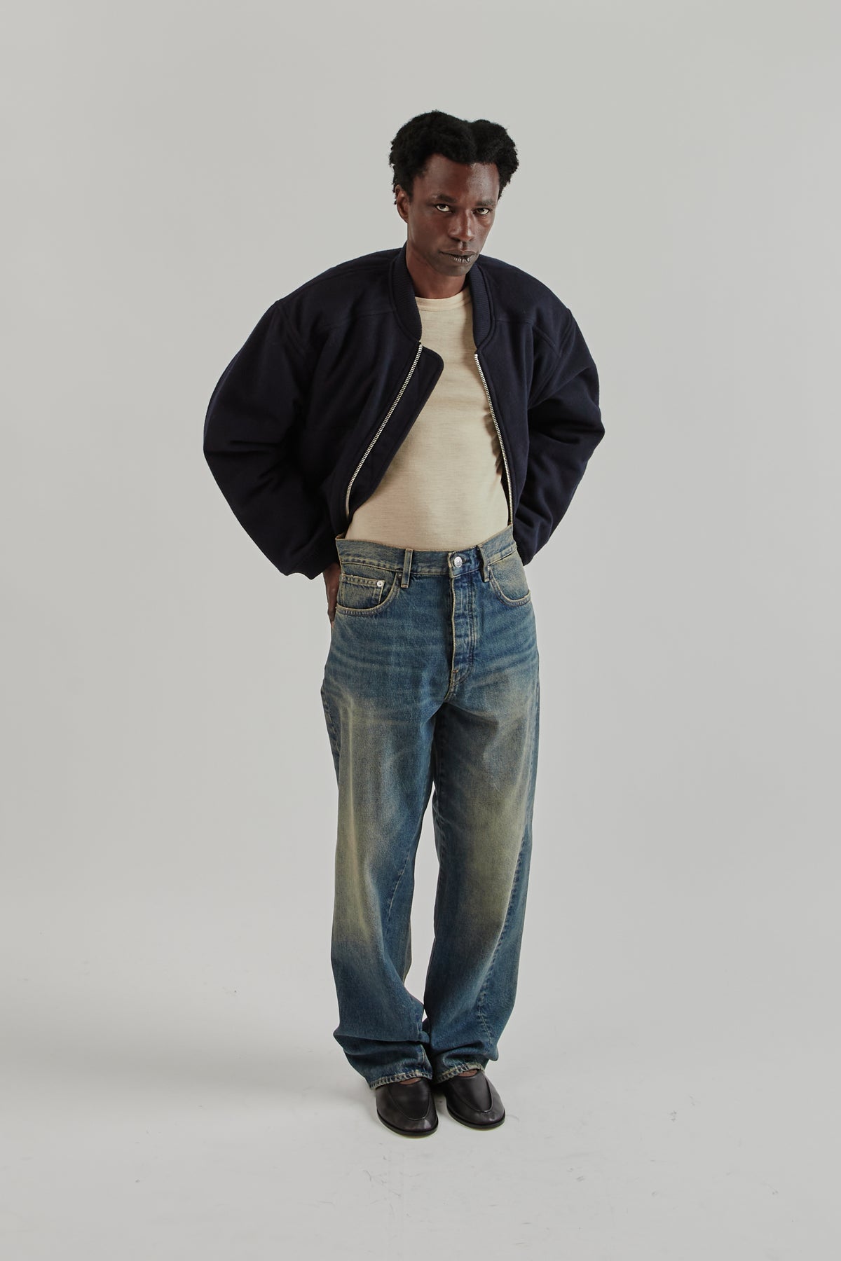 Sunflower FW25 Wool Bomber Navy20