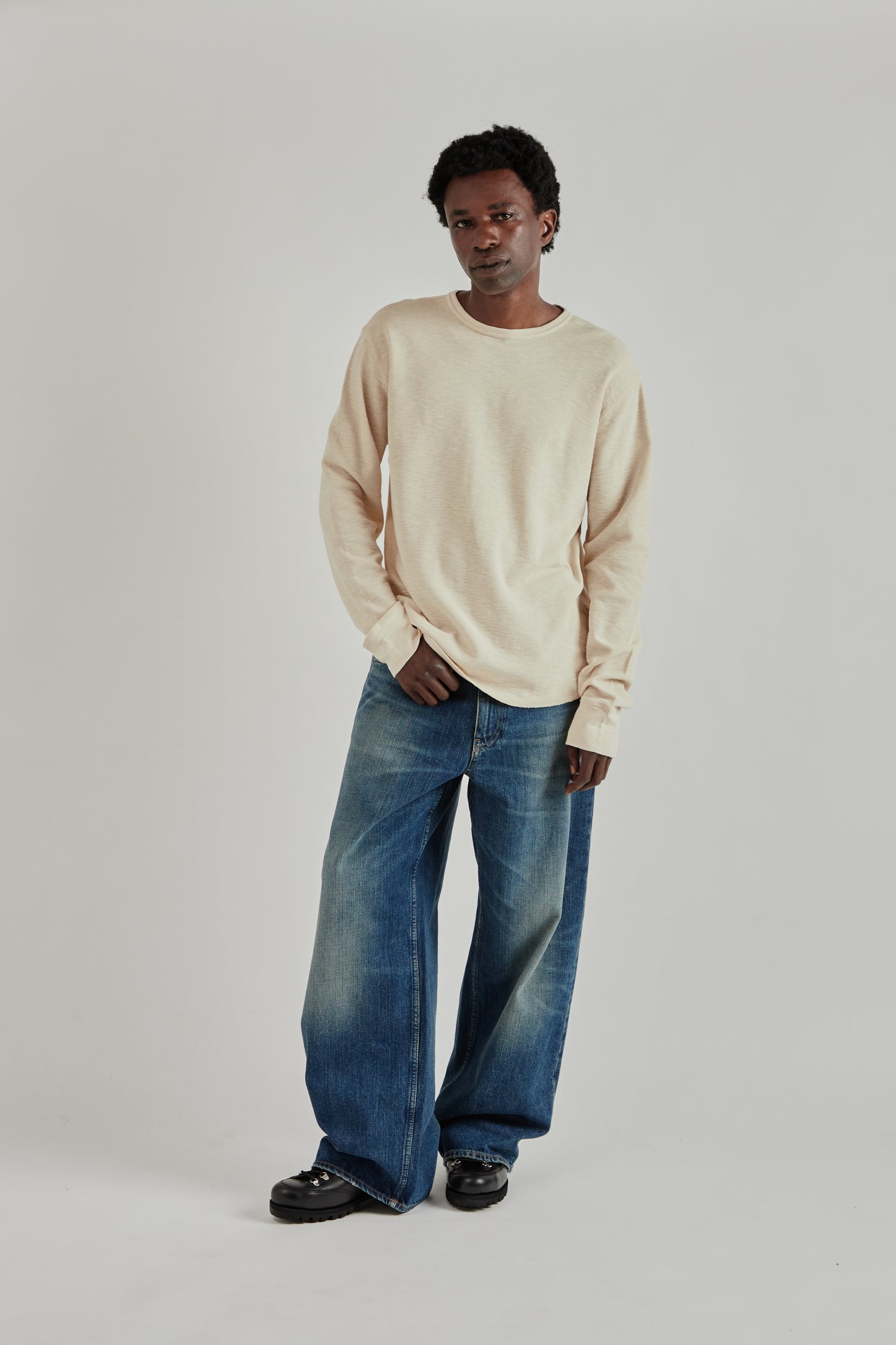Longsleeve Waffle Tee - Beige