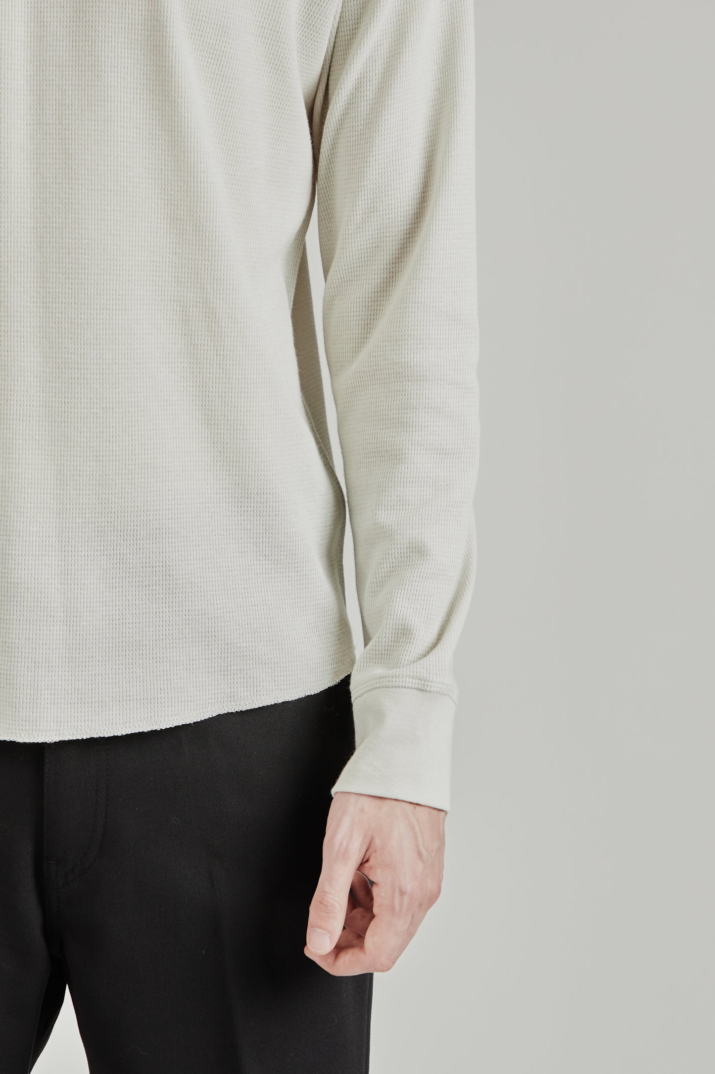 Wool Waffle Tee Long Sleeve - Kit White