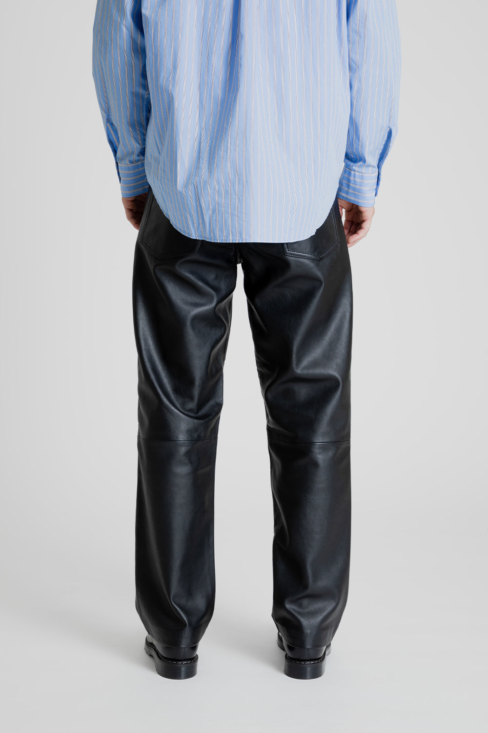Sunflower Loose Leather Pants in Black