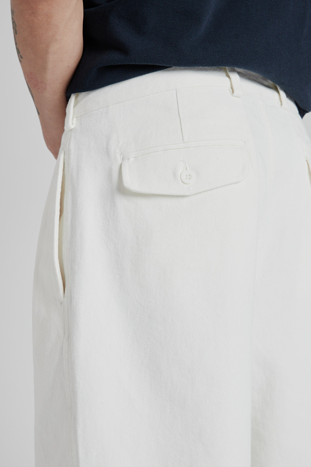 Pleated Shorts - White - Wallace Mercantile Shop