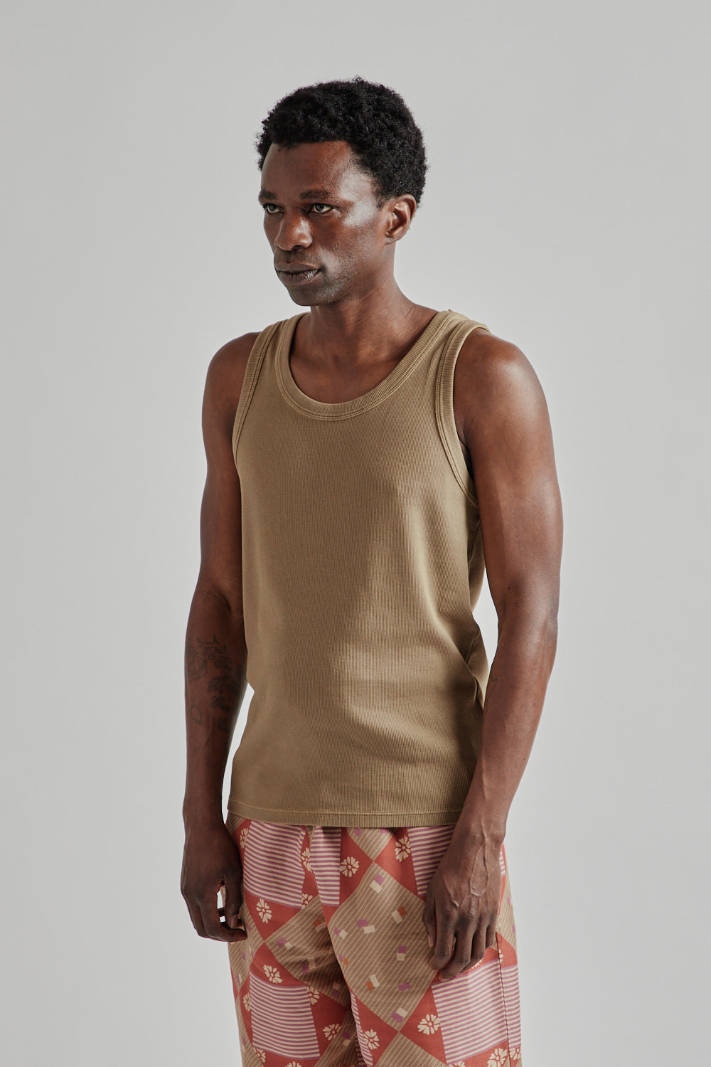 Sunflower SS25 Rib Tank Top Khaki 2