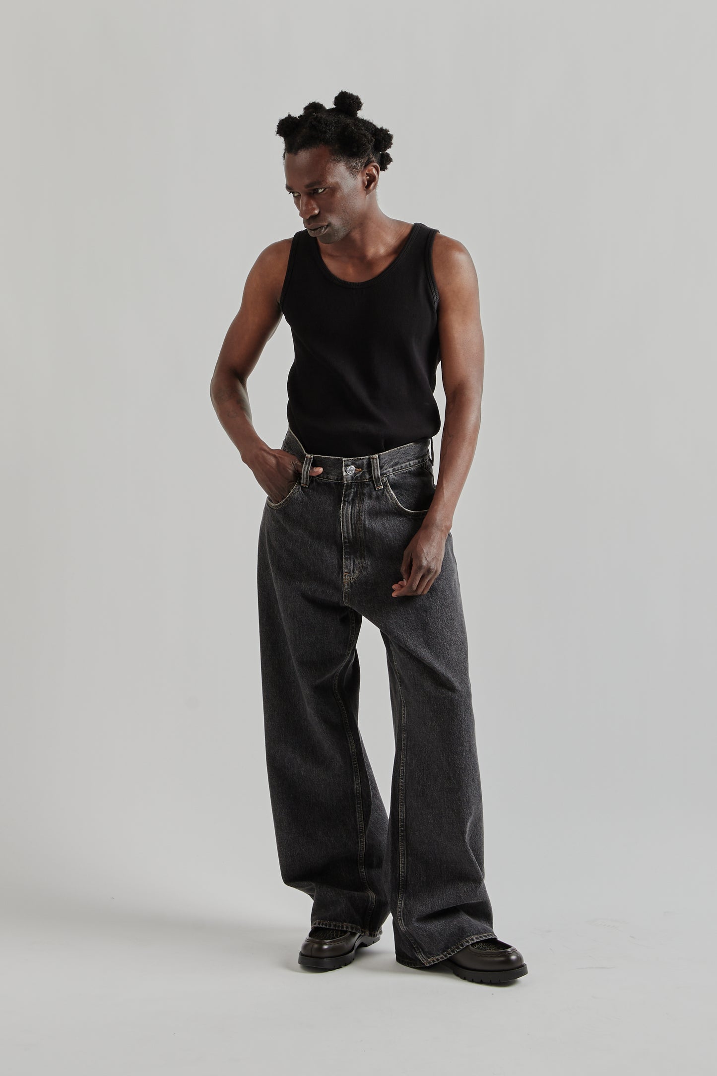 Super Wide Denim - Black Stone