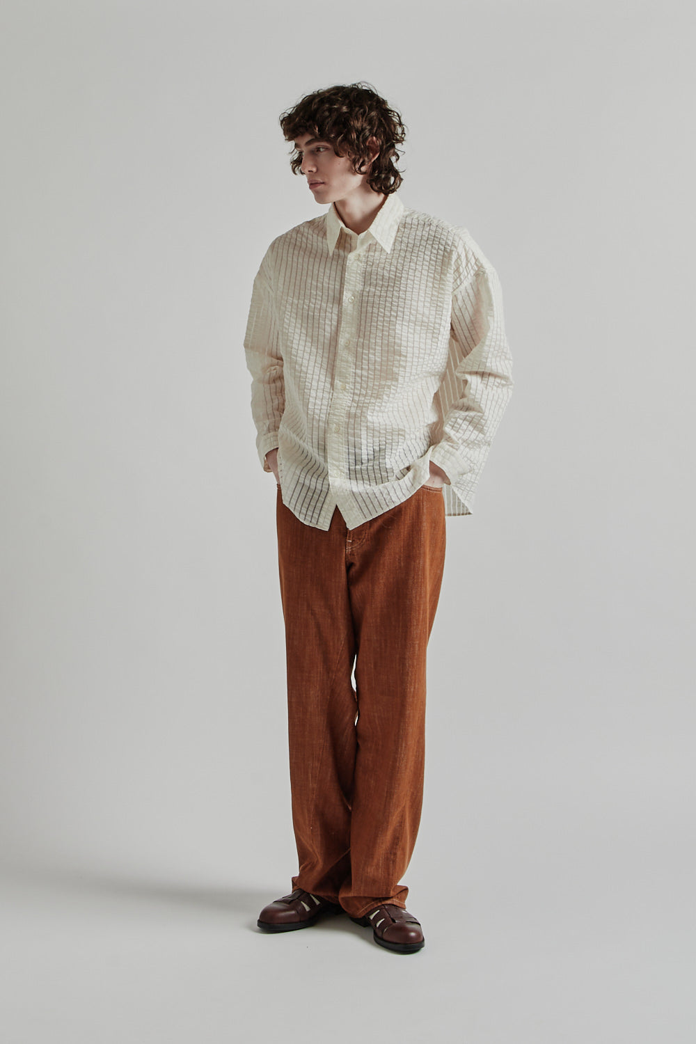 Wide Twist Jeans - Light Brown - Wallace Mercantile Shop