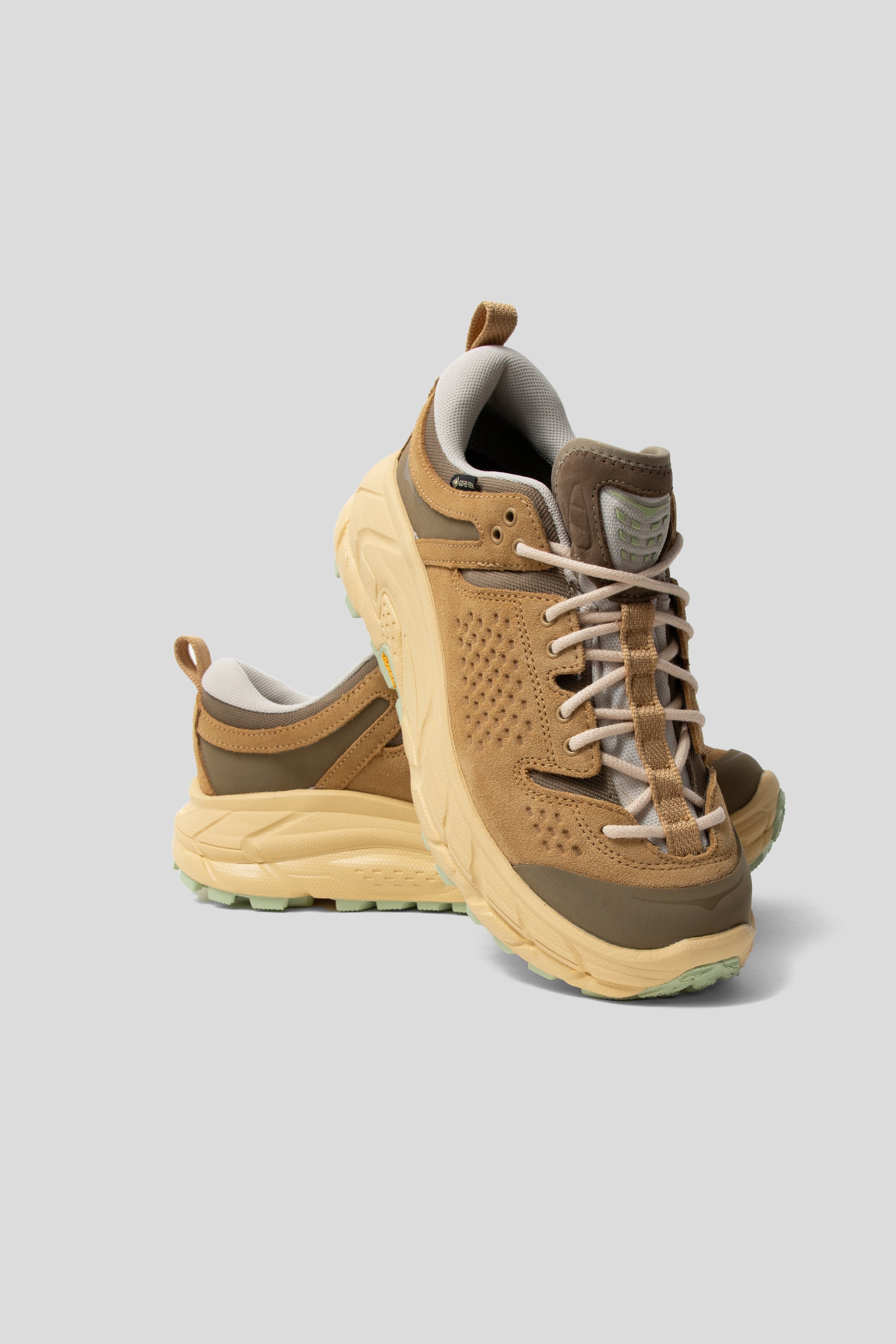 Hoka's Tor Ultra Lo sneakers in the Wheat/Mushroom Colourway.