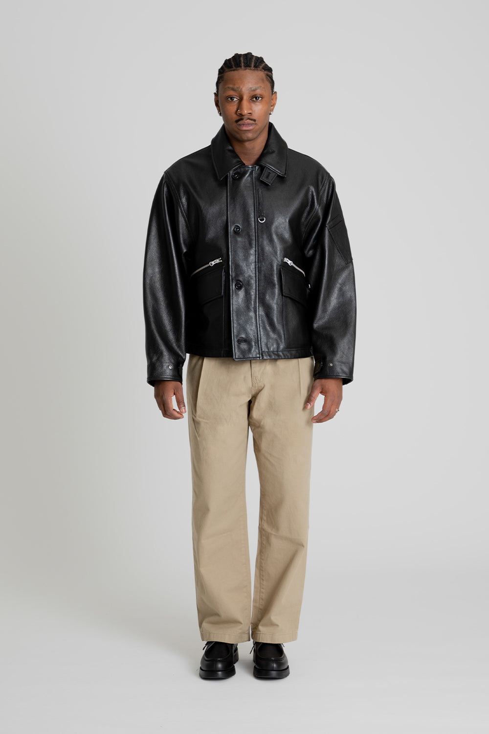 Uniform Bridge MK-3 Leather Jacket Black Front
