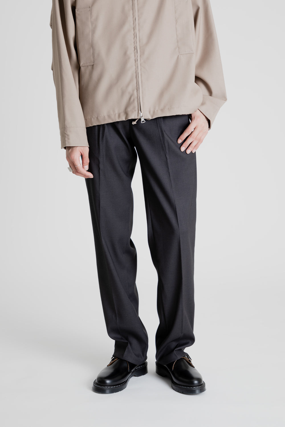 Uniform Bridge Wide Slack Pants - Grey