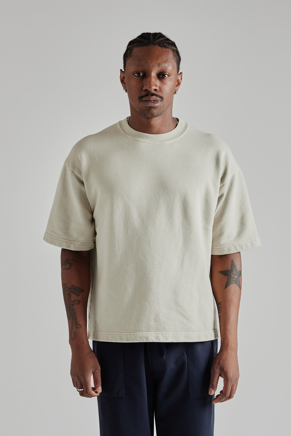 8oz Pigment Dyed Crewneck Big Tee - Grey