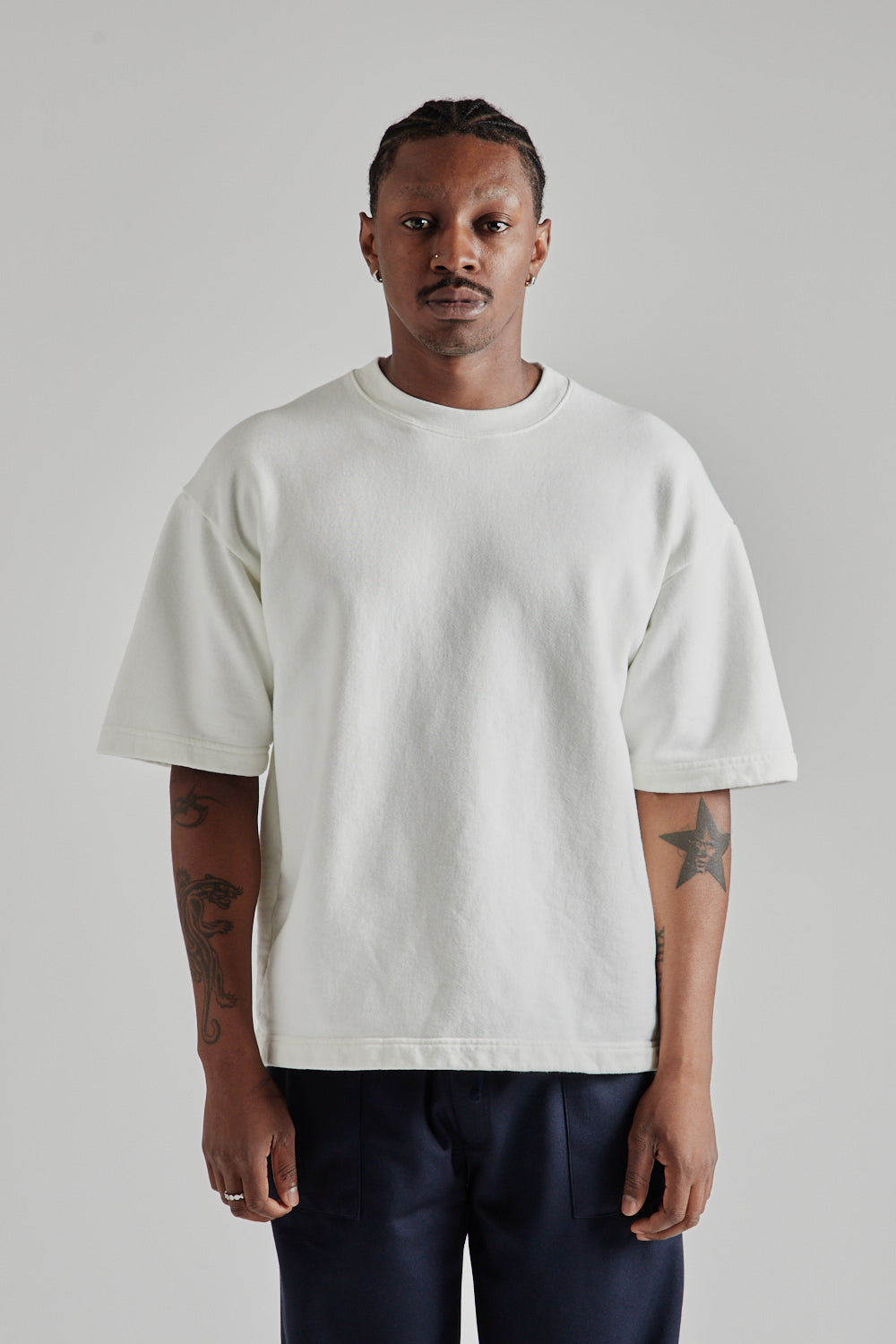 8oz Pigment Dyed Crewneck Big Tee - White