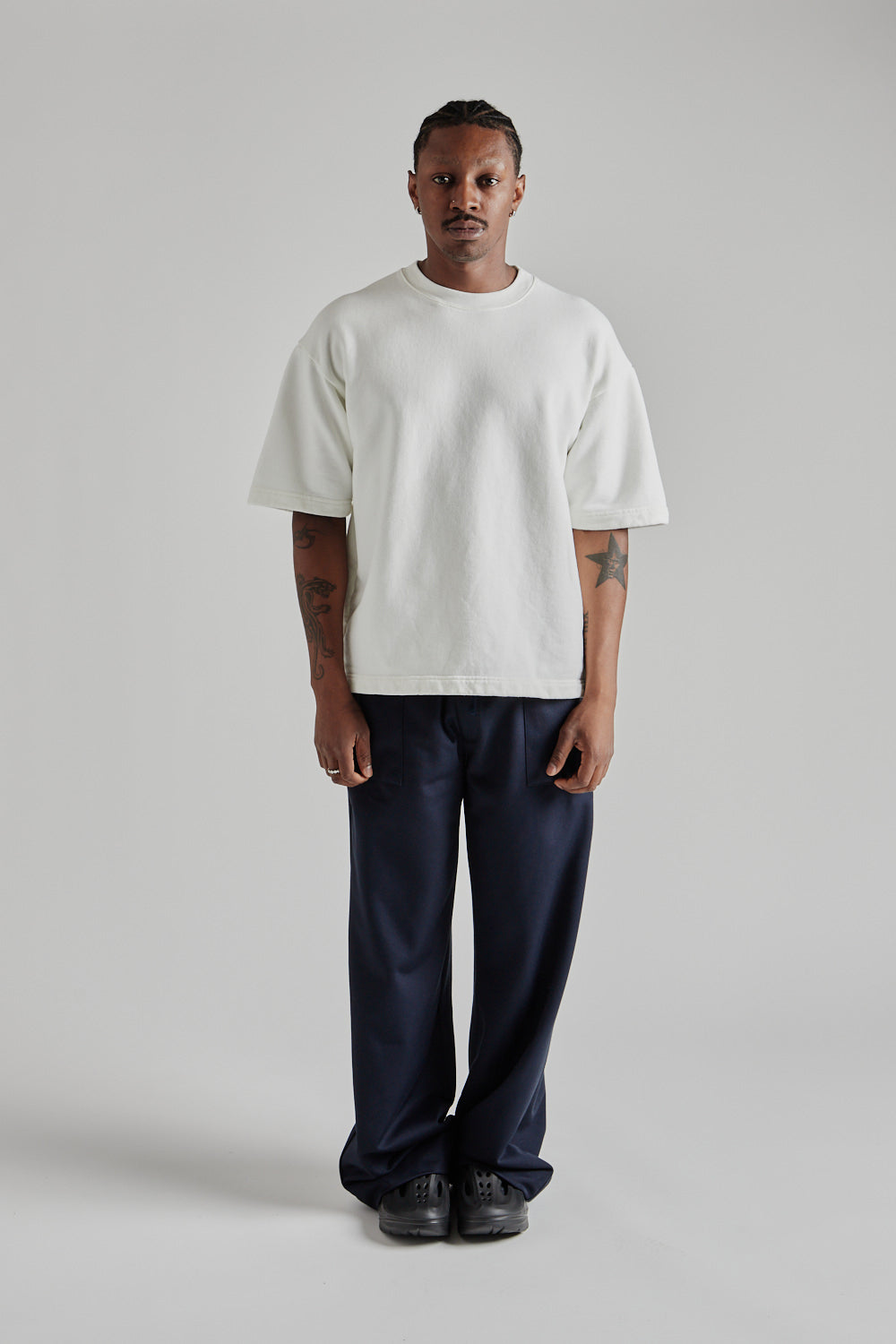 8oz Pigment Dyed Crewneck Big Tee - White