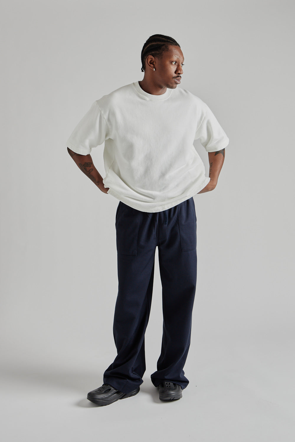 8oz Pigment Dyed Crewneck Big Tee - White