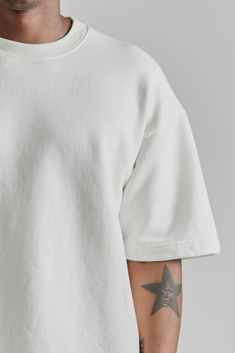 8oz Pigment Dyed Crewneck Big Tee - White