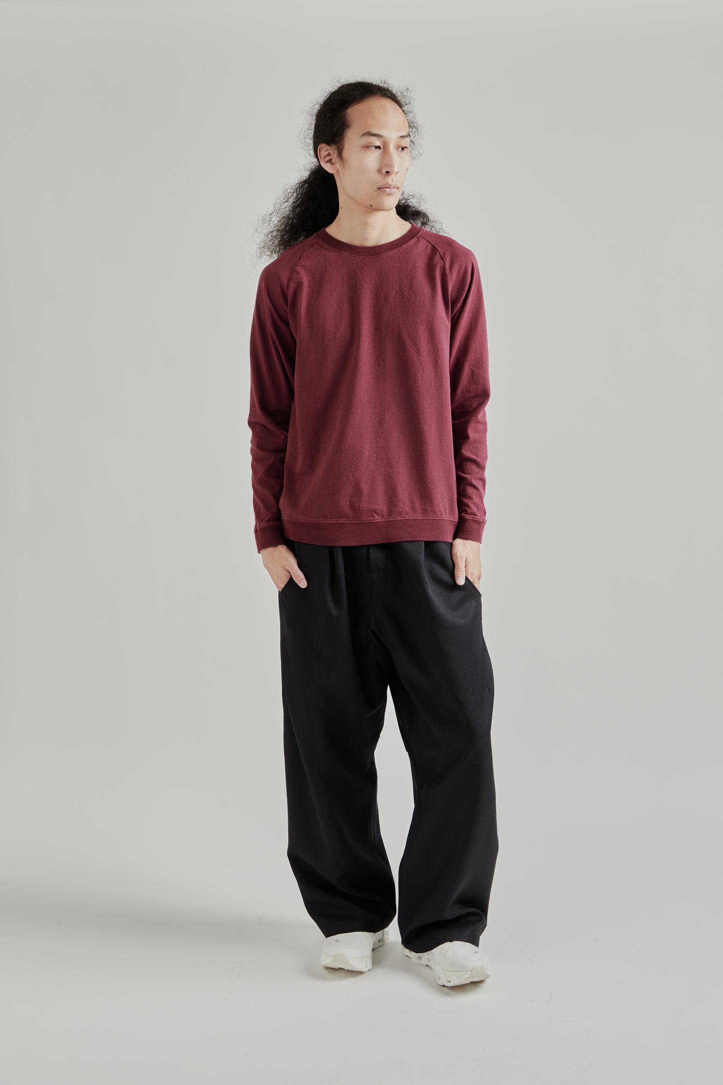 Pigment L/S Raglan Tee - Burgundy