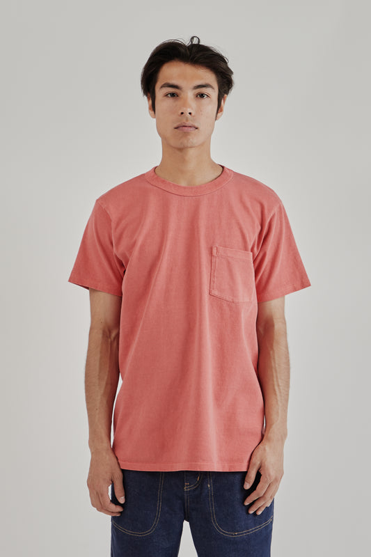 Velva Sheen SS25 Pigment Dyed Pocket Tee Phoenix Red 2