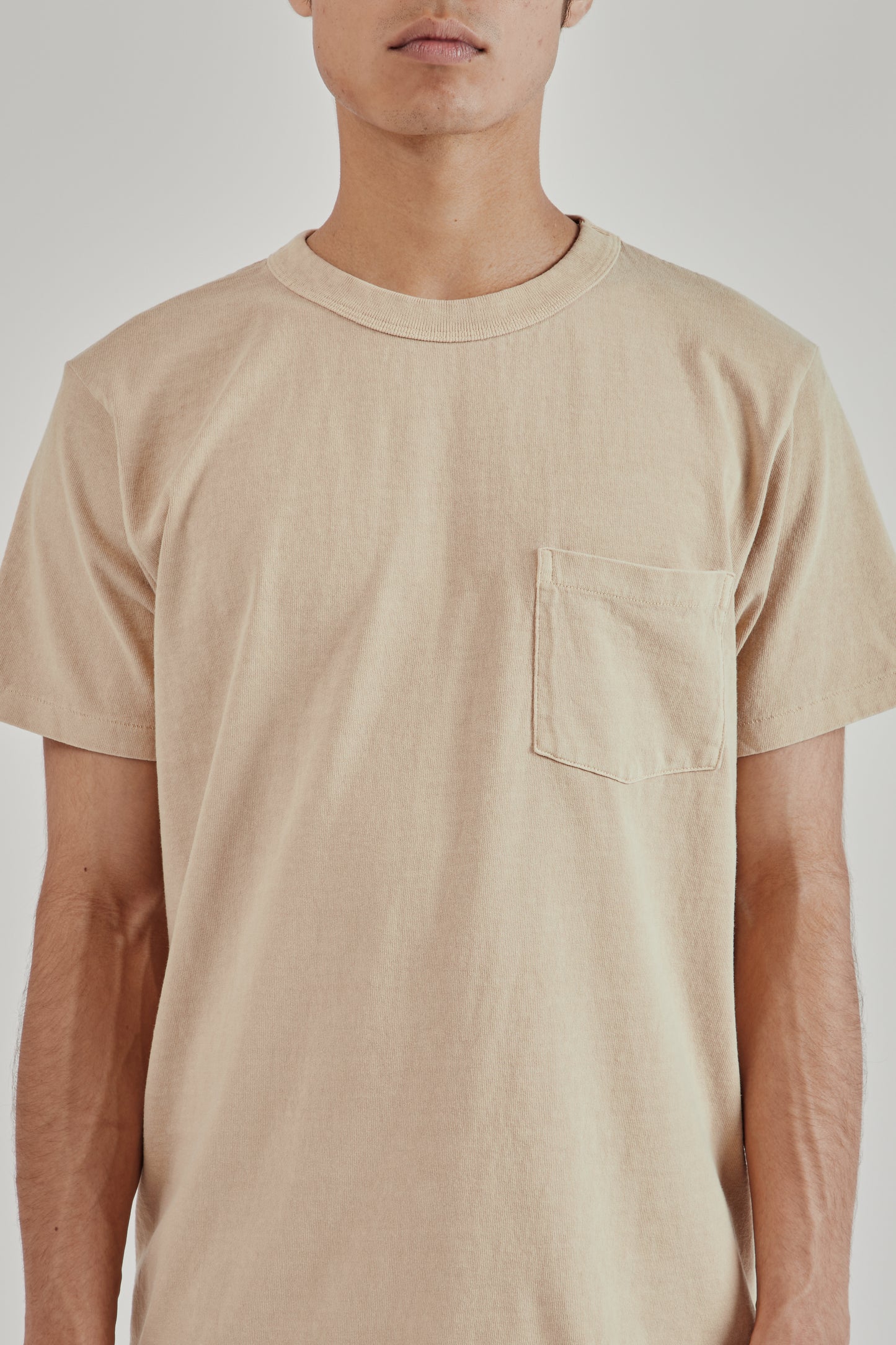 Velva Sheen SS25 Pigment Dyed Pocket Tee Smokey Beige 7