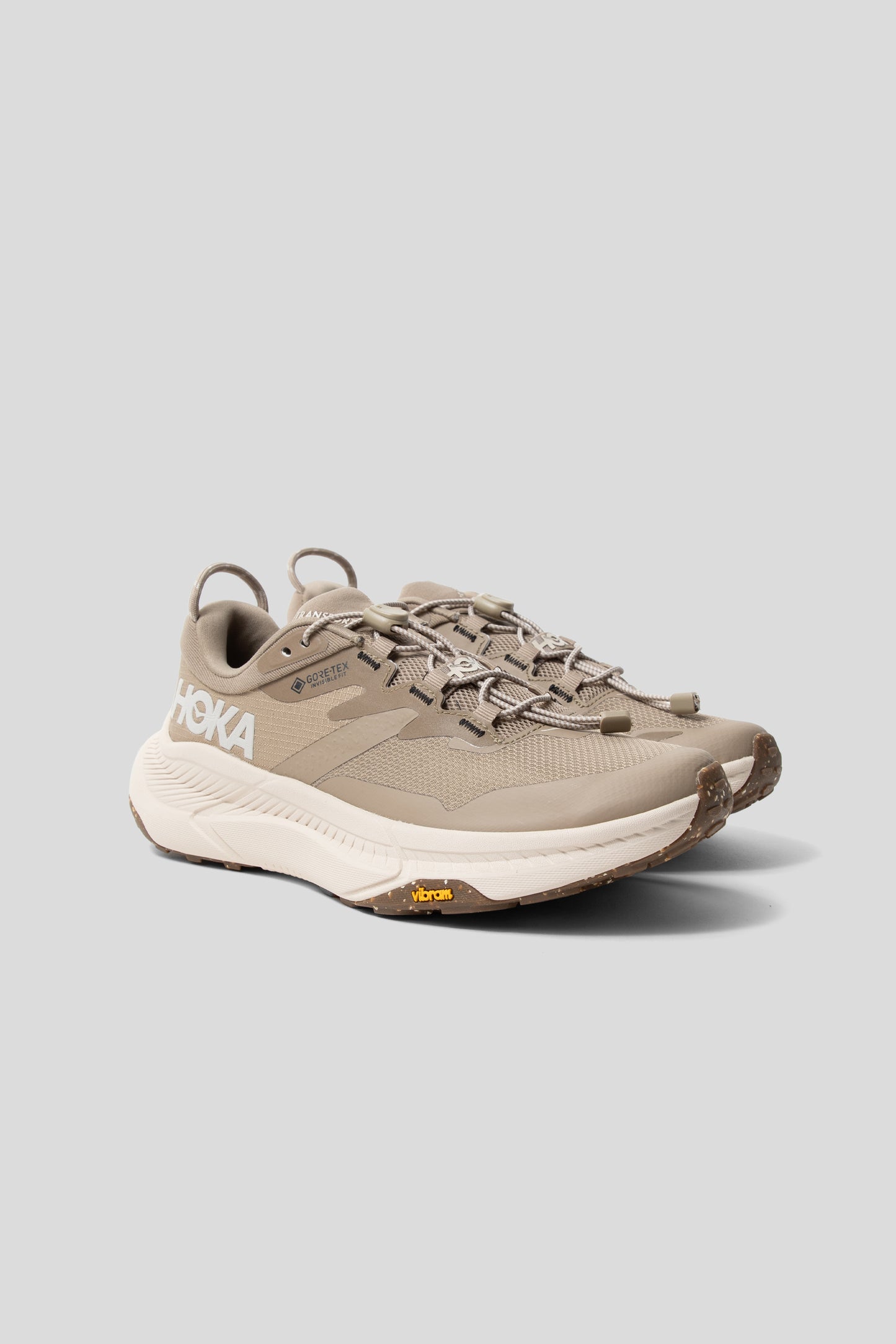 Hoka's Transport GTX sneaker in the Dune/Eggnog colourway.