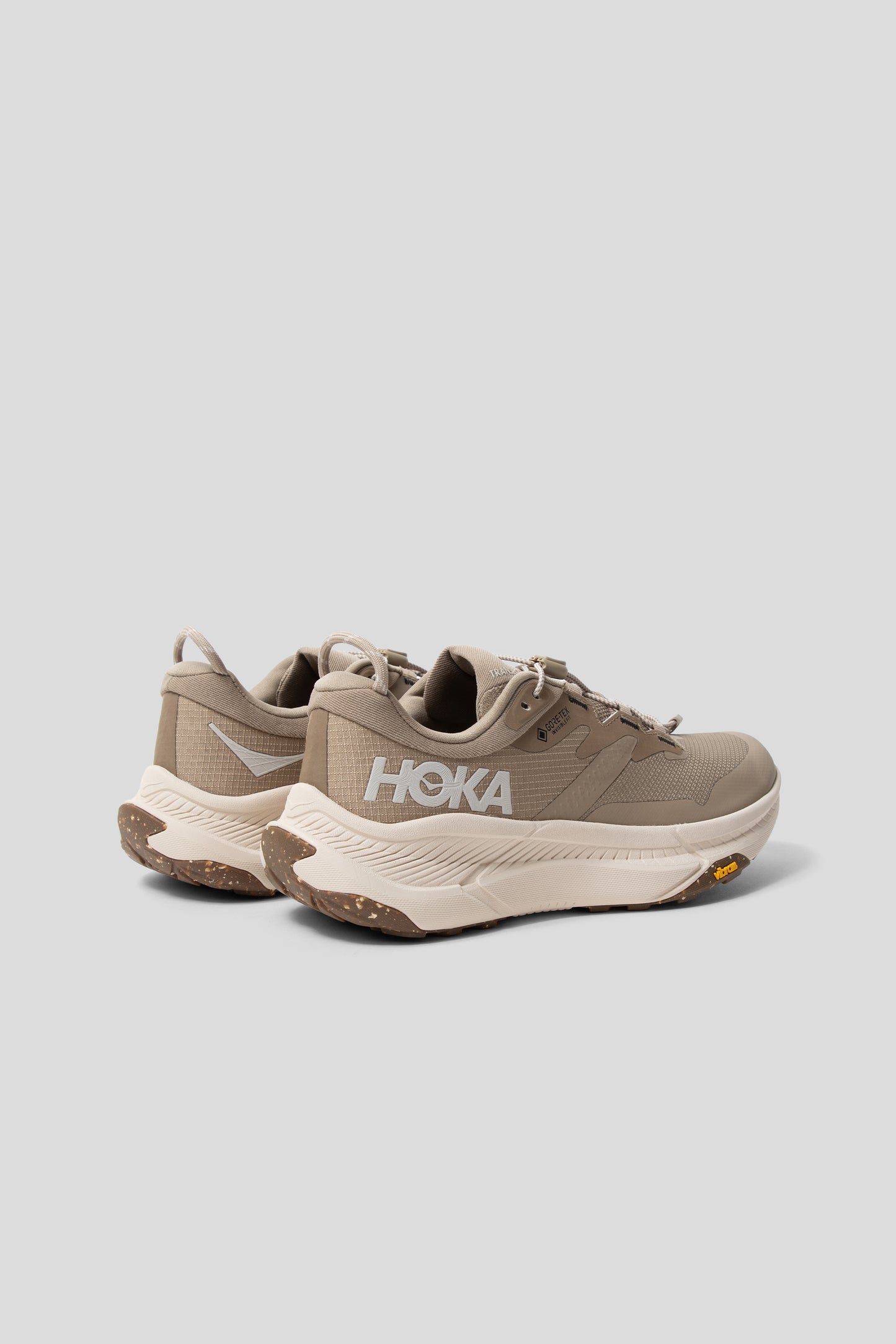 Hoka's Transport GTX sneaker in the Dune/Eggnog colourway.