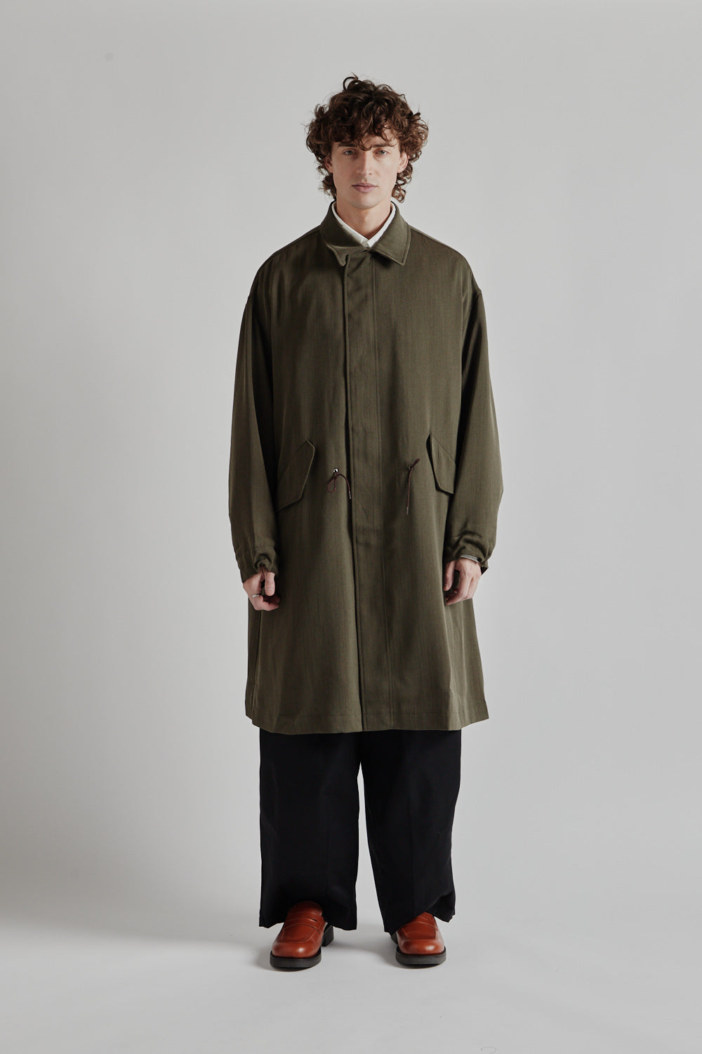 Is-Ness Wool Over Coat - Brown