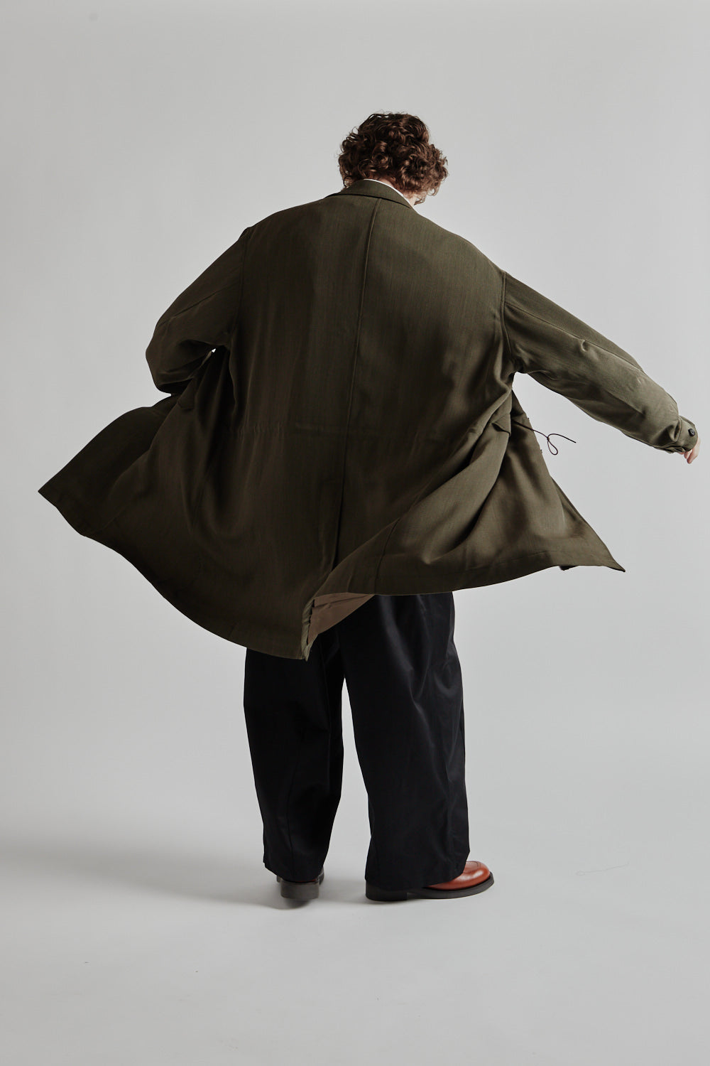 Is-Ness Wool Over Coat - Brown